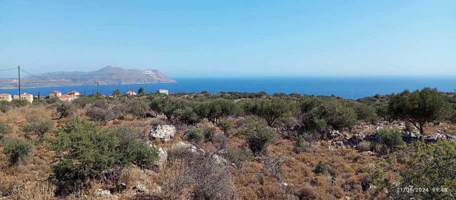 Kreta, Kokkino Chorio: Grundstück mit uneingeschränktem Meerblick zu verkaufen