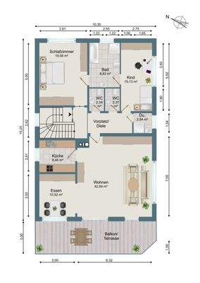 Obergeschoss Grundriss
