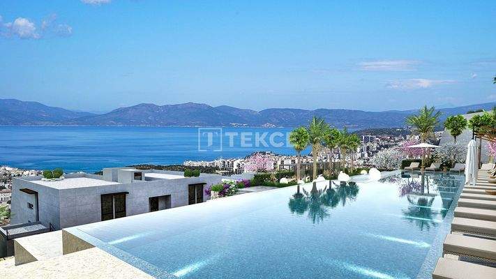 Flats in a Compound With Unblocked Sea Views in Kuşadası Turkey