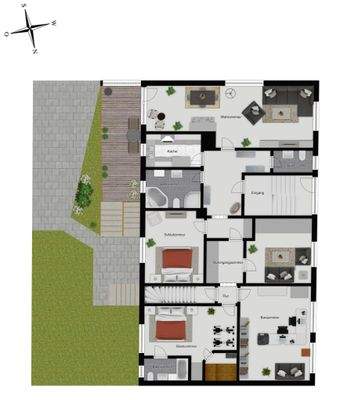 Erdgeschoss mit Garten