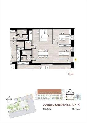 Büroeinheit Nr. 4 im Altbau-Ensemble