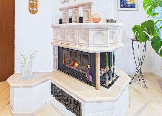 Kaminofen im Wohnzimmer