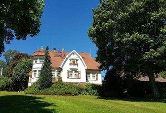 Hausansicht / Grundstück mit schönen, groß gewachsenem Baumbestand