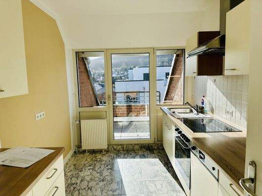 Küche mit Dachterrasse