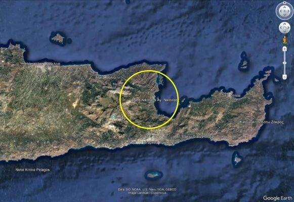 Kreta, Agios Nikolaos: Meerblick-Grundstück mit Baugenehmigung zu verkaufen