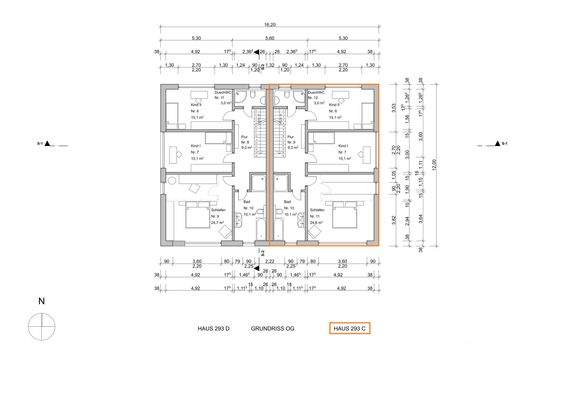 Grundriss Obergeschoss (Haus C)
