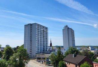 Blick zur Wohnanlage