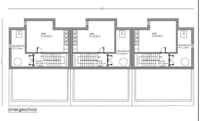 Grundrisse im Untergeschoss