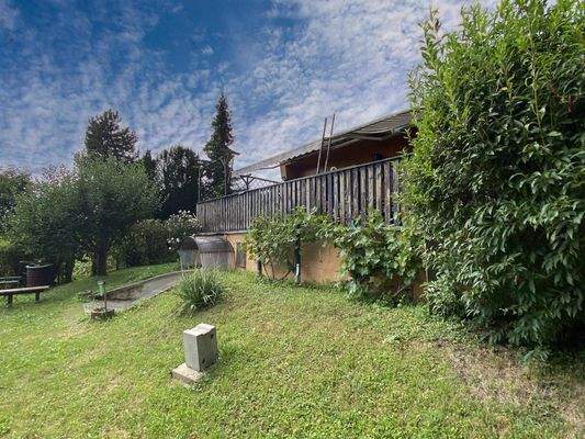 Blick auf den Bungalow