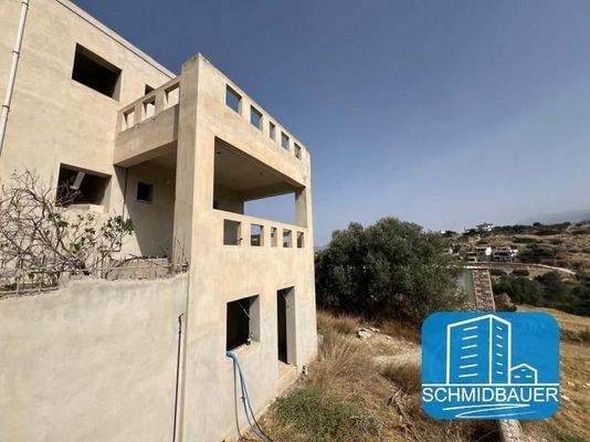 Kreta, Pitsidia: Rohbau - Unfertiges Haus in herrlicher Lage zu verkaufen