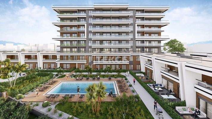 Apartments in a Complex with a Pool in İzmir Karşıyaka