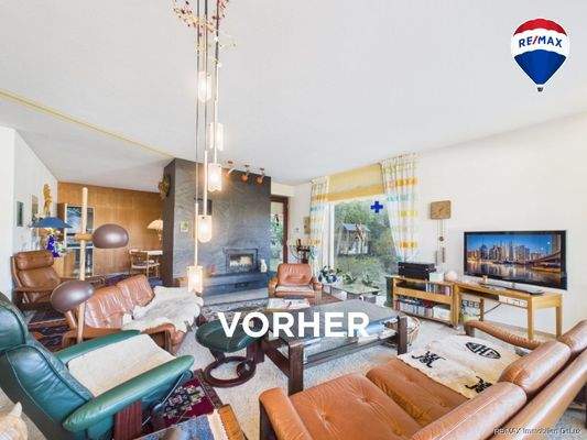 RE/MAX Immobilien DeLux Wohn-Geschäftshaus Merzig Wohnzimmer vorher