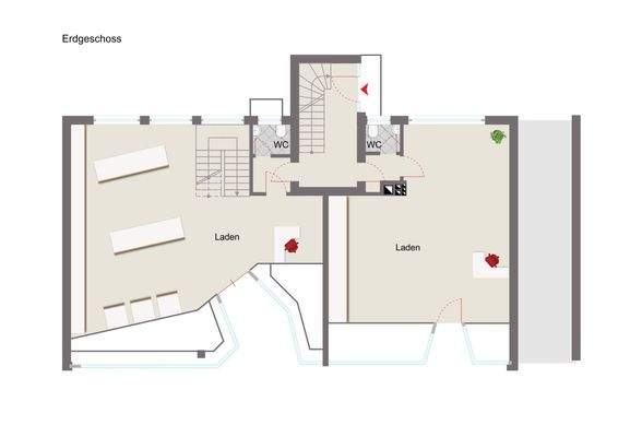 Erdgeschoss mit Mustermöblierung