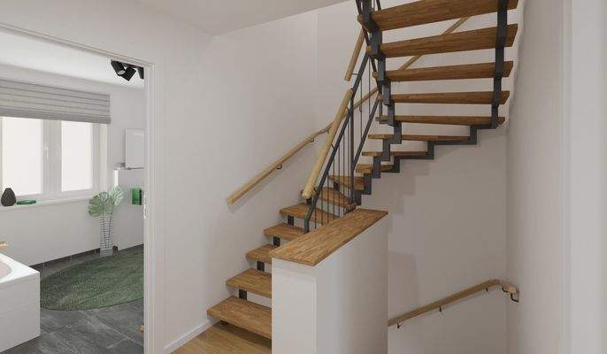 Visualisierung des Flures des Doppelhauses