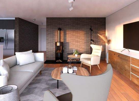 Visualisierung Penthouse-Kamin