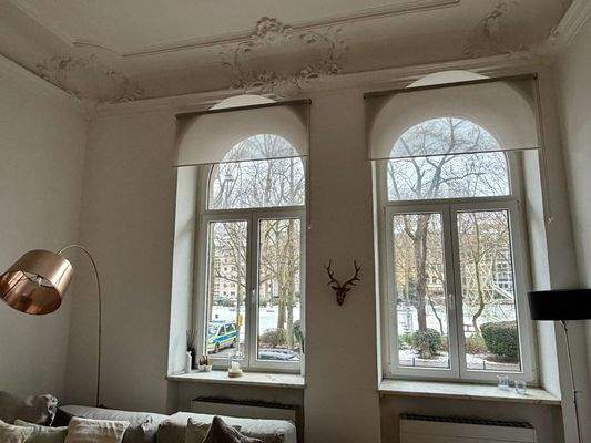 Wohnzimmer - Teilansicht - Aussicht zum Rathenaupark