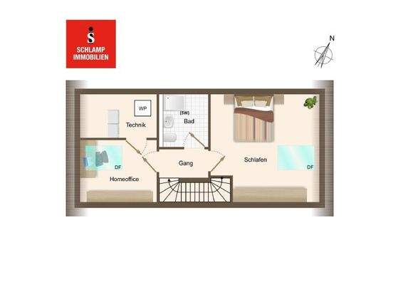 Grundriss Dachgeschoss WE4