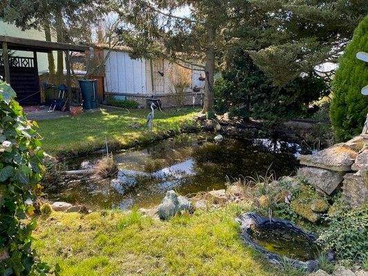 Aussenanlage mit Teich