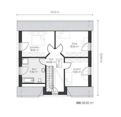 Grundrissbeispiel Dachgeschoss