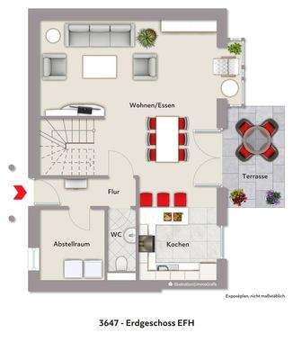 Grundriss EFH EG vis. 3647