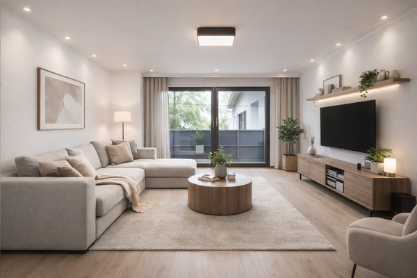 Wohnzimmer digital bearbeitet