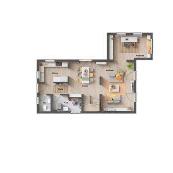 Grundriss Einfamilienhaus Aura 125 EG mit Kubus