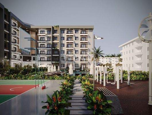 Real Estate with a Pool Near the Airport in Antalya