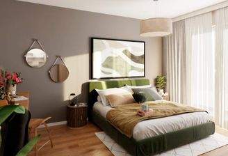 Gemütliches Schlafzimmer mit stilvollem Design