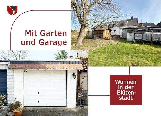 Garage und großer Garten an der Bahn