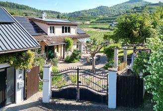 Einladende Einfahrt mit elegantem Zufahrtstor