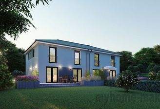 Hausansicht Garten Abend 107