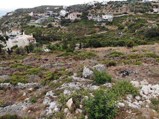 Kreta, Plaka: Atemberaubendes Grundstück mit Panoramablick auf Meer und Berge zu verkaufen