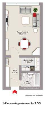 Grundriss Whg.20 im 3.OG