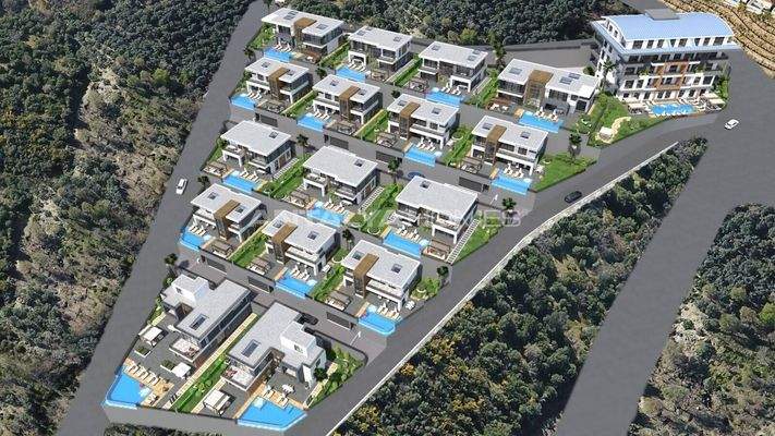 Sea View Houses with Pool for Sale in Alanya