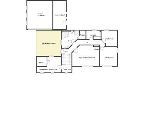 Dachgeschoss mit Zwischenetage darunter