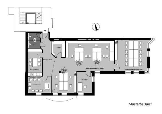 Grundriss Bürofläche