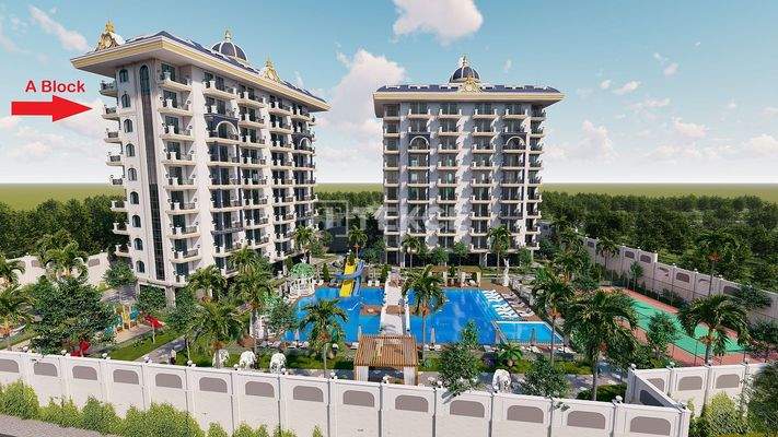 Pool View Apartment in a Complex in Avsallar Alanya Antalya