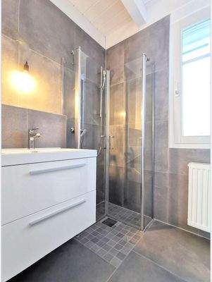 modernes Tageslichtbad mit Dusche