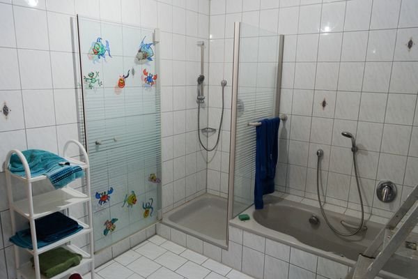 Dusche und Badewanne im EG 