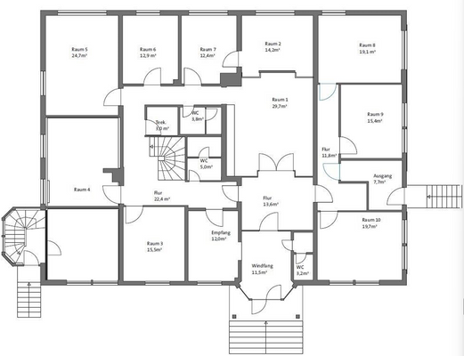 Grundriss Hochparterre 