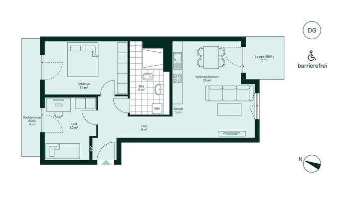 Barrierefreier und komfortabler Grundriss
