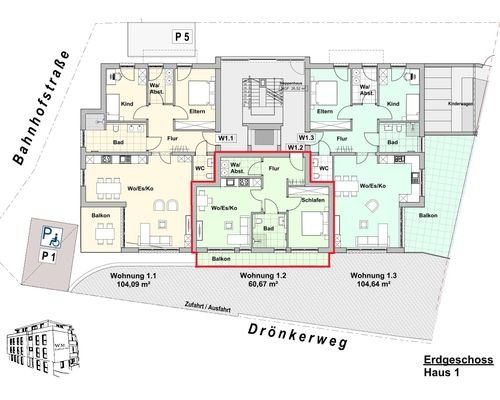 Grundriss Erdgeschosswohnung 