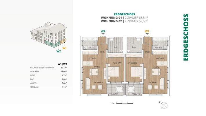 EG Wohnung 1-2 Wohnfläche