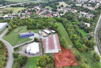 Grundstück Gera Drohnenansicht mit Markierung