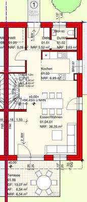 Grundriss Erdgeschoss, DHH 1