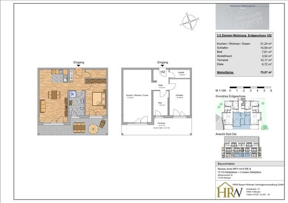 Grundriss Wohnung 102