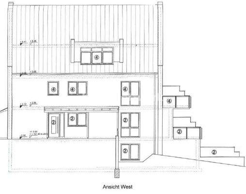 Seitenansicht Bauzeichnung