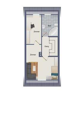 Der unverbindlicher Grundriss Dachgeschoss