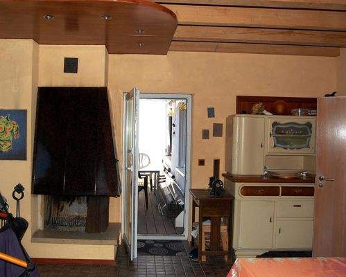 Wohnzimmer Kamin Terrassentür