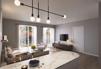 3D Innenansicht Wohn Küche  